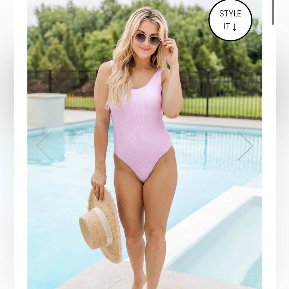 Pink Lily Bathing Suit